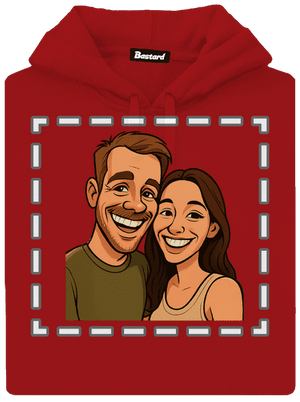 Karikatura z vlastní fotky dámská mikina klokanka Red Mal