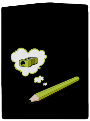 Tužka a Ořezávátko pánská mikina na zip Black