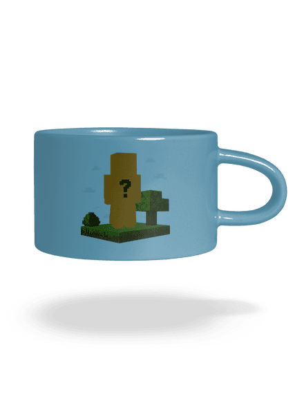 Minecraft z vlastní fotky hrnek makronka Blue Macaron