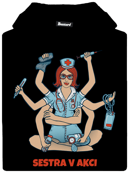 Sestra v akci dětská mikina klokanka Black