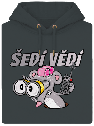 Šedí vědí - myš unisex mikina premium Charcoal
