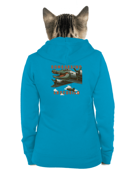 Bombardino Crocodilo – Italian Brainrot dámská mikina na zip Blue Atol