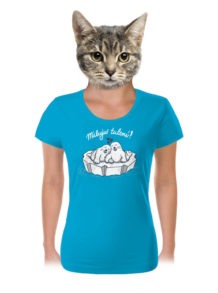 Miluju tulení dámské tričko Blue Atol