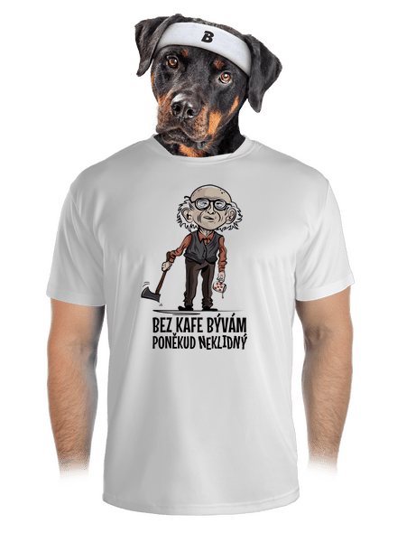 Neklidný bez kafe pánské sportovní tričko White