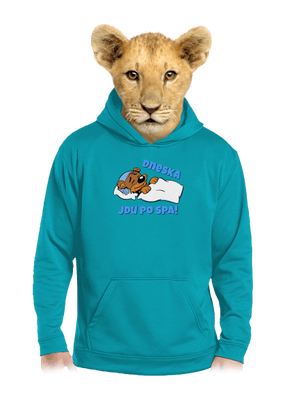 Dneska jdu po spa dětská mikina klokanka Hawaiian Blue