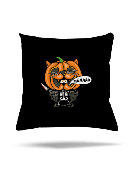 Halloweenská kočička polštář Black
