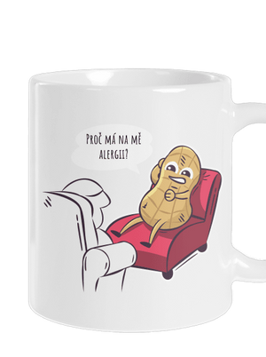 Alergeny u psychologa klasický hrnek White