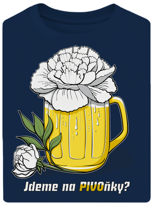 Pivoňky unisex tričko oversized Midnight Blue