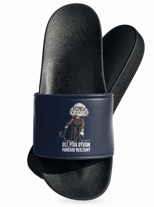 Neklidný bez piva pantofle Navy