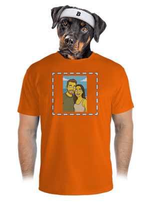 Simpsonovi z vlastní fotky pánské sportovní tričko Neon Orange
