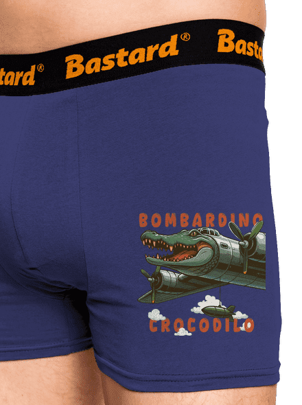 Bombardino Crocodilo – Italian Brainrot boxerky Blue Navy