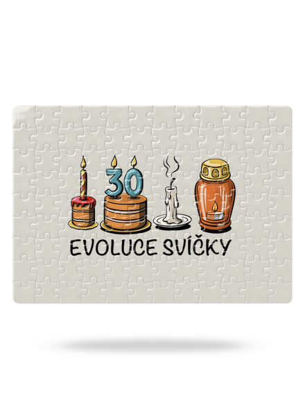 Evoluce svíčky puzzle White