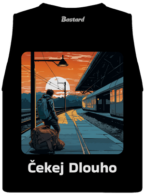 Čekej dlouho dámské tílko volné Black