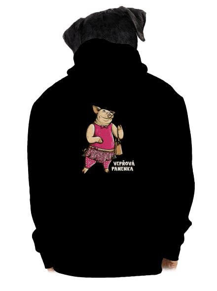 Vepřová panenka pánská mikina na zip Black