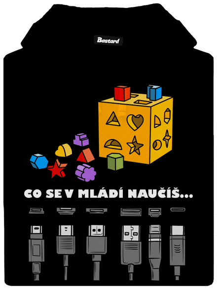 Co se v mládí naučíš pánská mikina klokanka Black