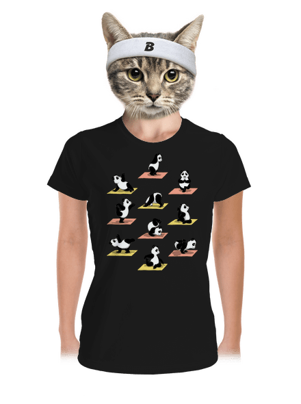 Pandí jóga dámské sportovní tričko Black