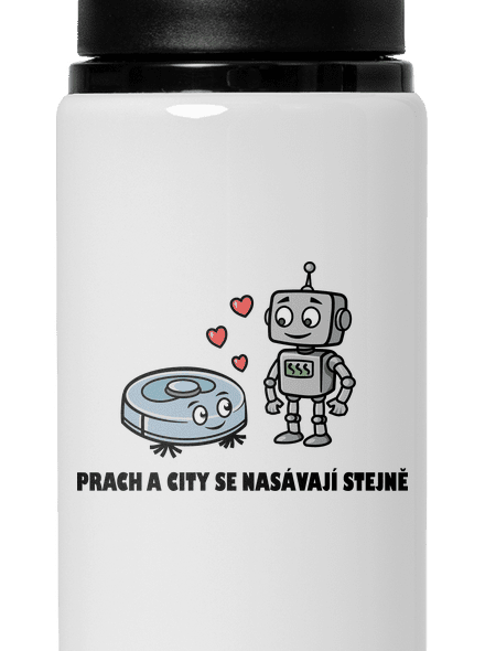 Láska mezi roboty lahev na vodu White