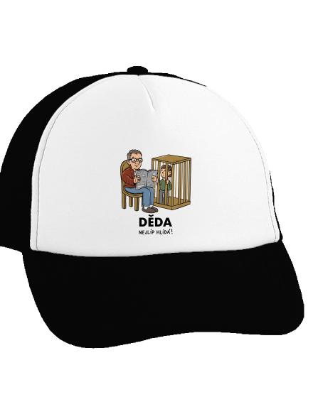 Děda hlídá kšiltovka truckerka Black cap
