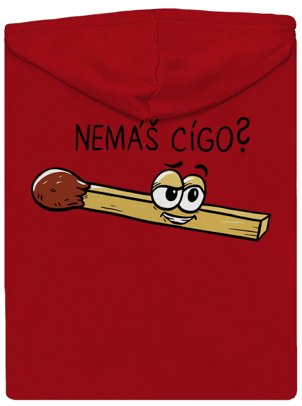 Cígo a oheň pánská mikina na zip Red