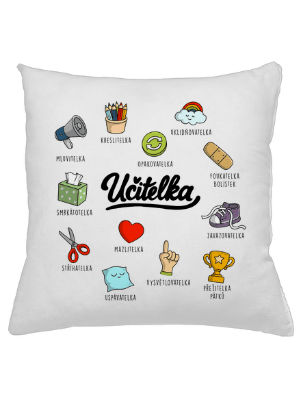 Učitelka polštář White