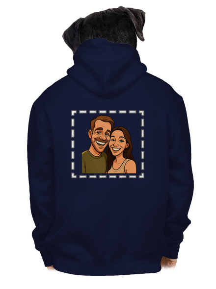 Karikatura z vlastní fotky pánská mikina na zip Navy