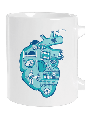 Srdce bije pro  velký hrnek White