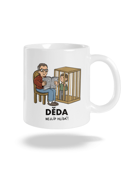 Děda hlídá klasický hrnek White