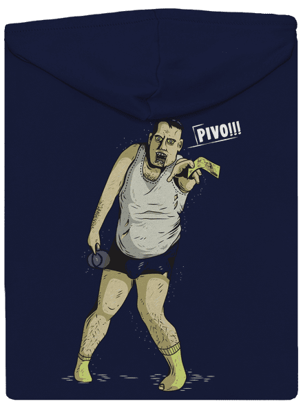 Beer zombie pánská mikina na zip Navy