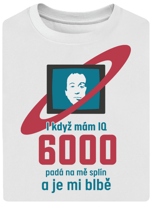 IQ 6000 unisex tričko oversized White