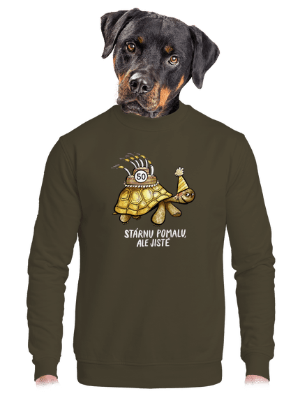 Stárnu pomalu unisex mikina bez kapuce Urban Khaki
