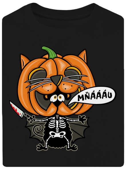 Halloweenská kočička unisex tričko oversized Black