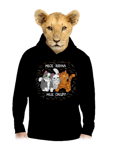 Moje rodina dětská mikina klokanka Black