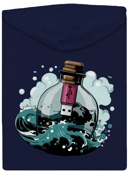 USB vzkaz v láhvi pánská mikina na zip Navy