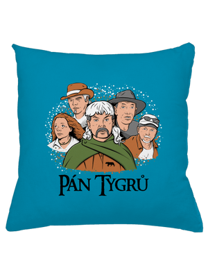 Pán tygrů polštář Blue Turquoise
