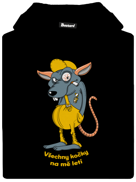 Myšák Casanova dětská mikina klokanka Black