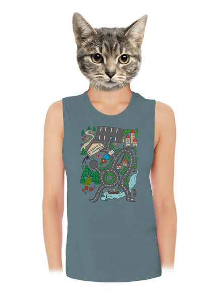Silnice dámské tílko volné Heather Deep Teal
