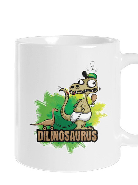 Dilinosaurus klasický hrnek White