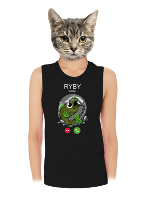 Ryby volají dámské tílko volné Black