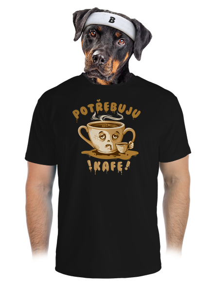 Potřebuju kafe pánské sportovní tričko Black