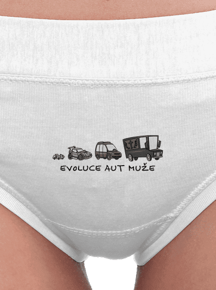 Evoluce aut muže dámské kalhotky White