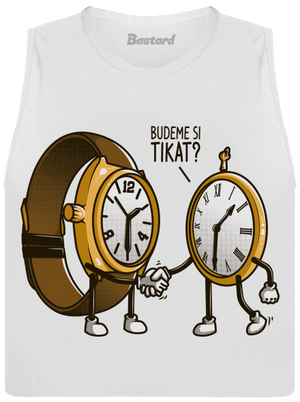 Tikání dámské tílko volné White