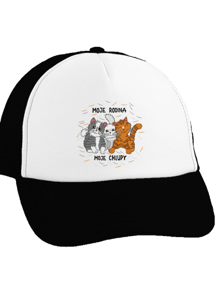 Moje rodina kšiltovka truckerka Black cap