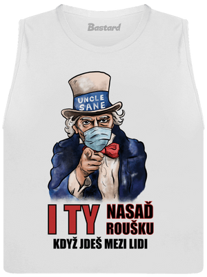 Nasaď roušku dámské tílko volné White