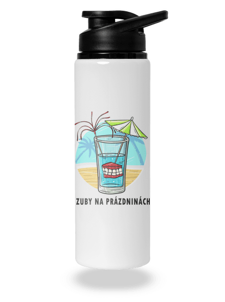 Zuby na prázdninách lahev na vodu White
