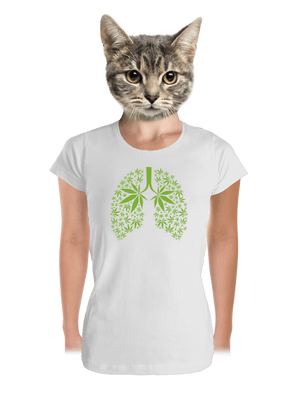 Ganja plíce dámské tričko premium White