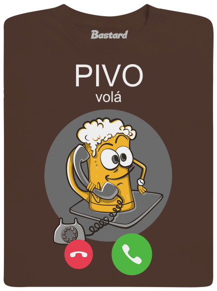 Pivo volá pánské tričko Brown