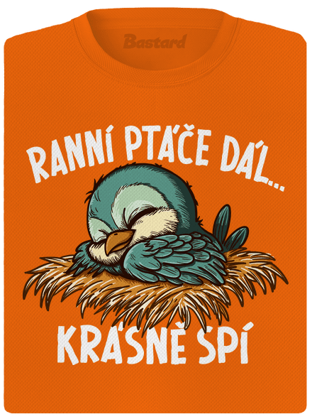 Ranní ptáče spí dámské sportovní tričko Neon Orange