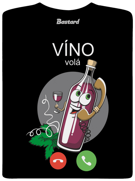 Červené víno volá pánské dlouhý rukáv Black