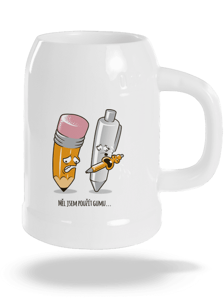 Používej gumu půllitr White