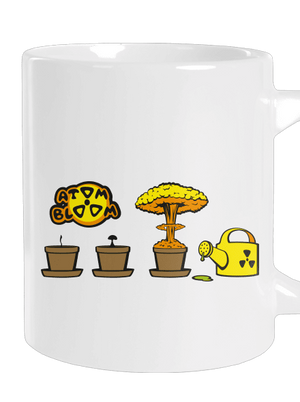 Atomový květ velký hrnek White